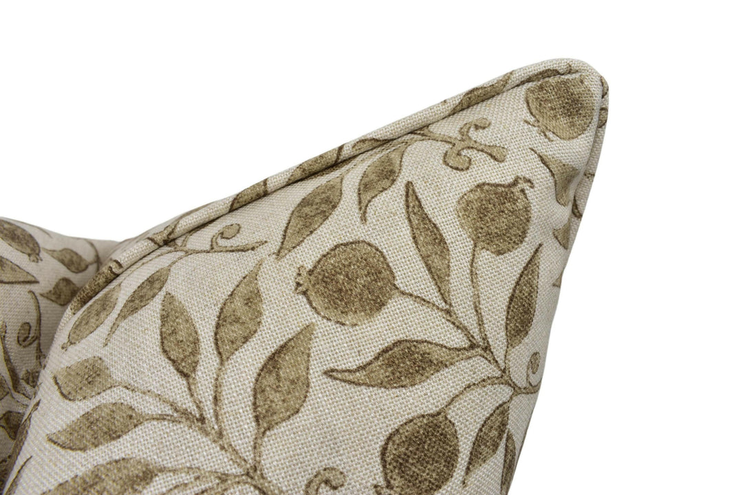 William Morris - Rosehip - Linen / Ecru - Classic Morris Designer Cushion Cover - Intricate Floral Pillow Cover - Beige and Brown Pattern.