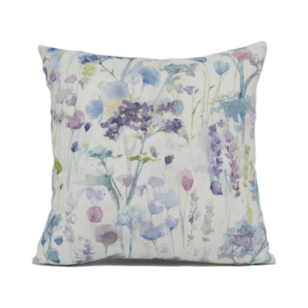 Voyage - Ilinizas - Violet - Elegant Watercolour Meadow Cushion Cover - Handmade Throw Pillow - Designer Home Décor.