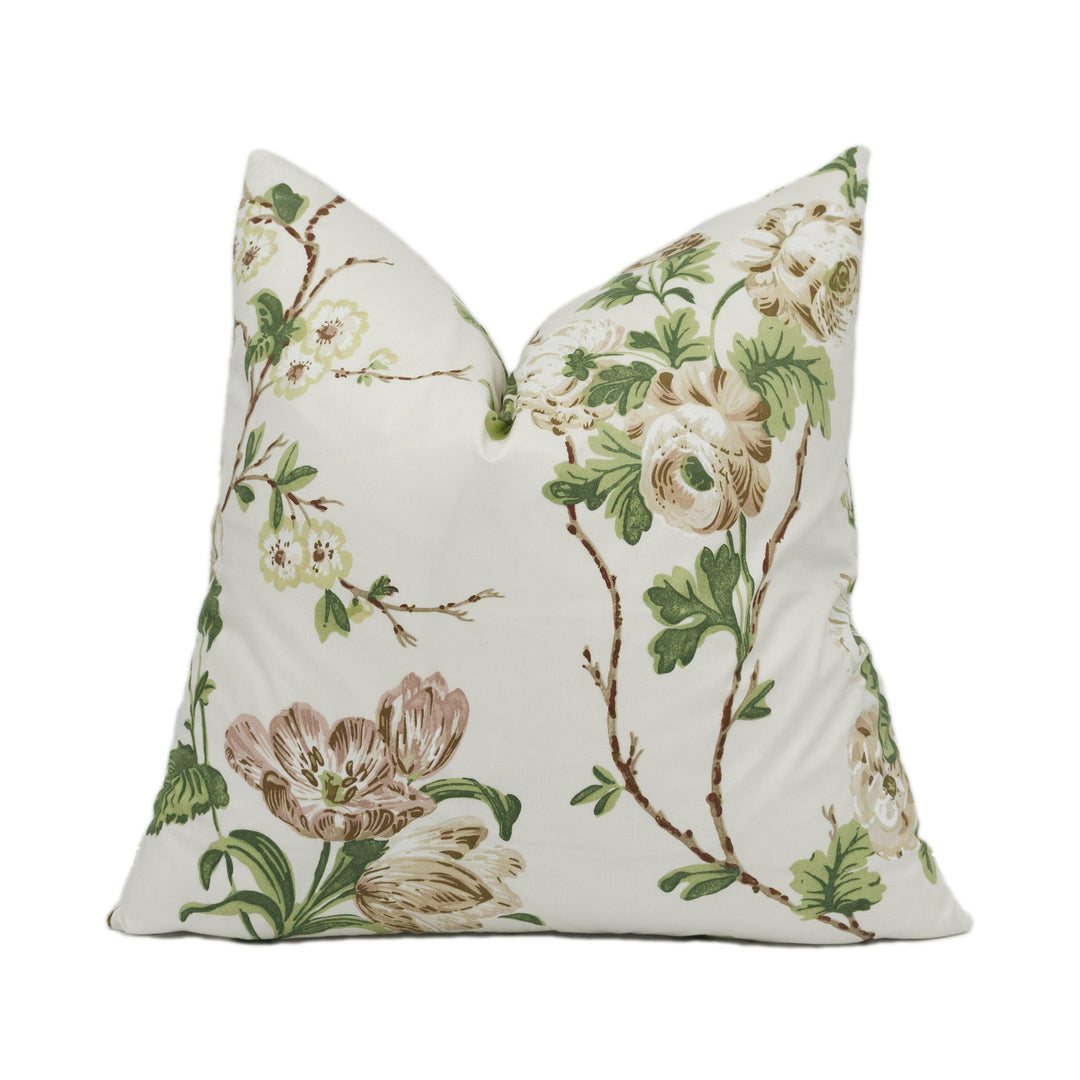 Schumacher - Betty Chintz - Quiet Pink - Lush Floral Cushion Cover - Handmade Throw Pillow - Designer Home Décor.