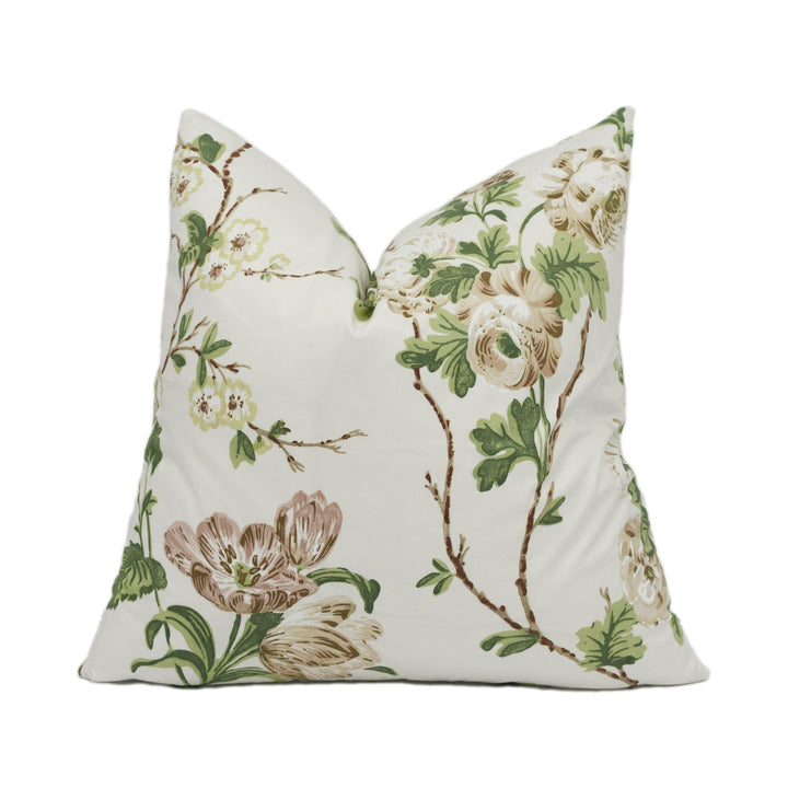 Schumacher - Betty Chintz - Quiet Pink - Lush Floral Cushion Cover - Handmade Throw Pillow - Designer Home Décor.