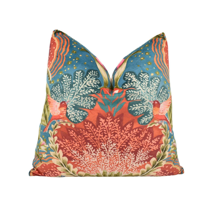 Iliv - Babooshka Velvet - Tapestry - Vibrant 70's Festival Inspired Retro Designer Cushion Cover - Luxury Throw Pillow - Handmade Home Decor.