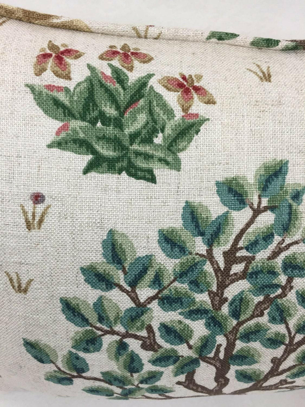 William Morris - Orchard - Bayleaf / Rose - Delicate Medieval Tree Tapestry Designer Cushion Cover - Luxury Throw Pillow - Handmade Home.