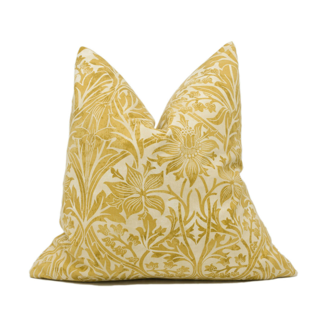 William Morris - Bluebell - Gold / Vellum - Classic English Designer Cushion Cover Stunning Designer Throw Pillow Home Décor.