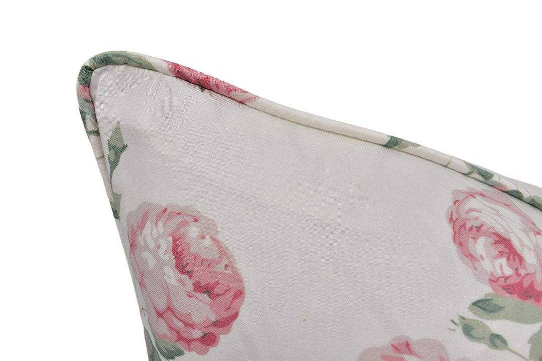 Colefax and Fowler - Bowood - Pink / Leaf Chintz - Iconic Rose Floral Designer Cushion Cover - Luxury Chintz Throw Pillow - Handmade Decor.