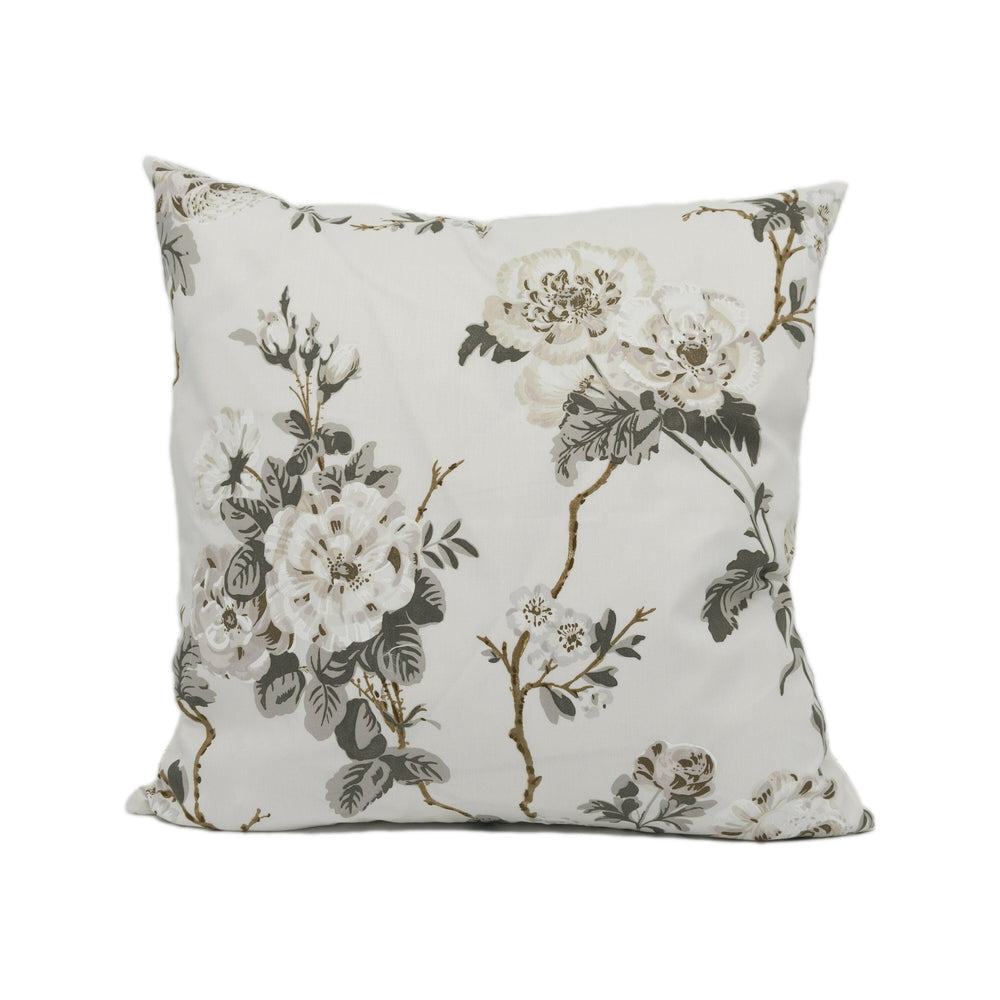 Schumacher - Betty Chintz - Charcoal - Lush Floral Cushion Cover - Handmade Throw Pillow - Designer Home Décor.