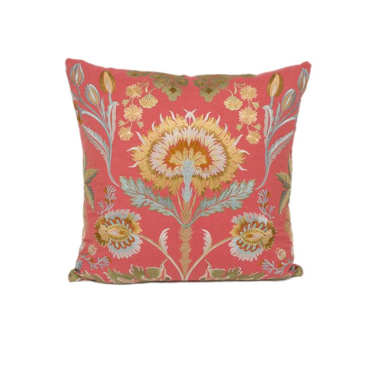 Colefax & Fowler – Dianthus – Red – Cushion Cover – Grand Floral Embroidery