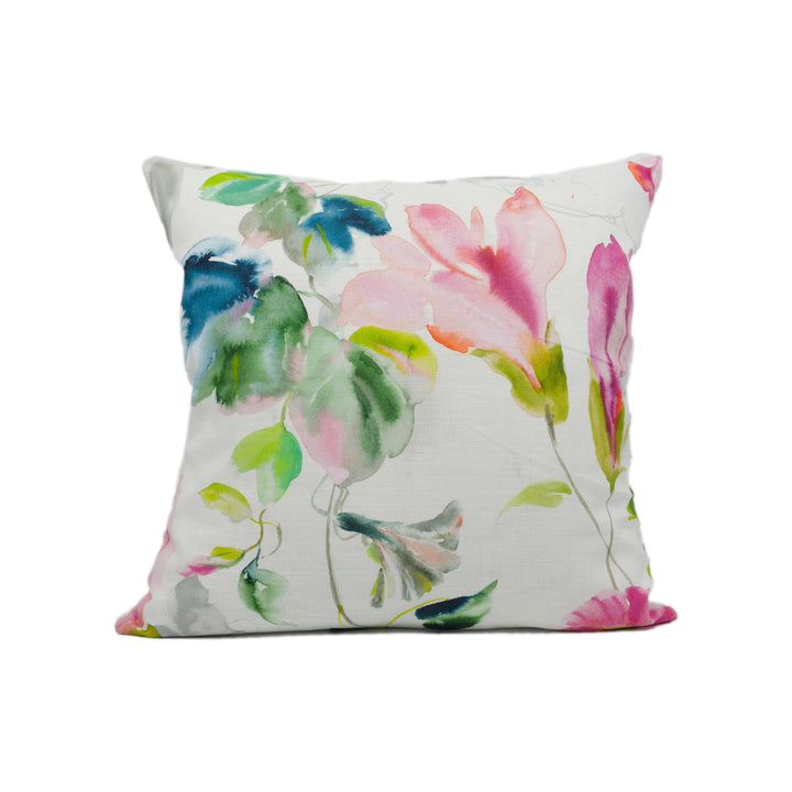 Designers Guild - Japanese Magnolia - Fuchsia - Watercolour Floral Cushion Cover - Handmade Throw Pillow - Designer Home Décor