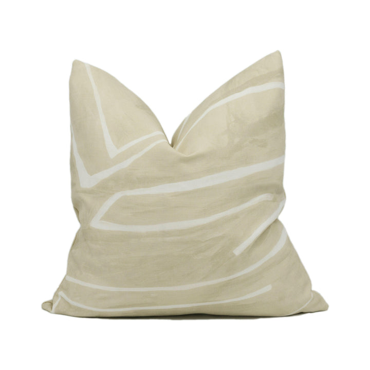 Kelly Wearstler for Lee Jofa - Graffito - Beige / Ivory - Chic Abstract Cushion Cover - Handmade Throw Pillow - Designer Home Décor.