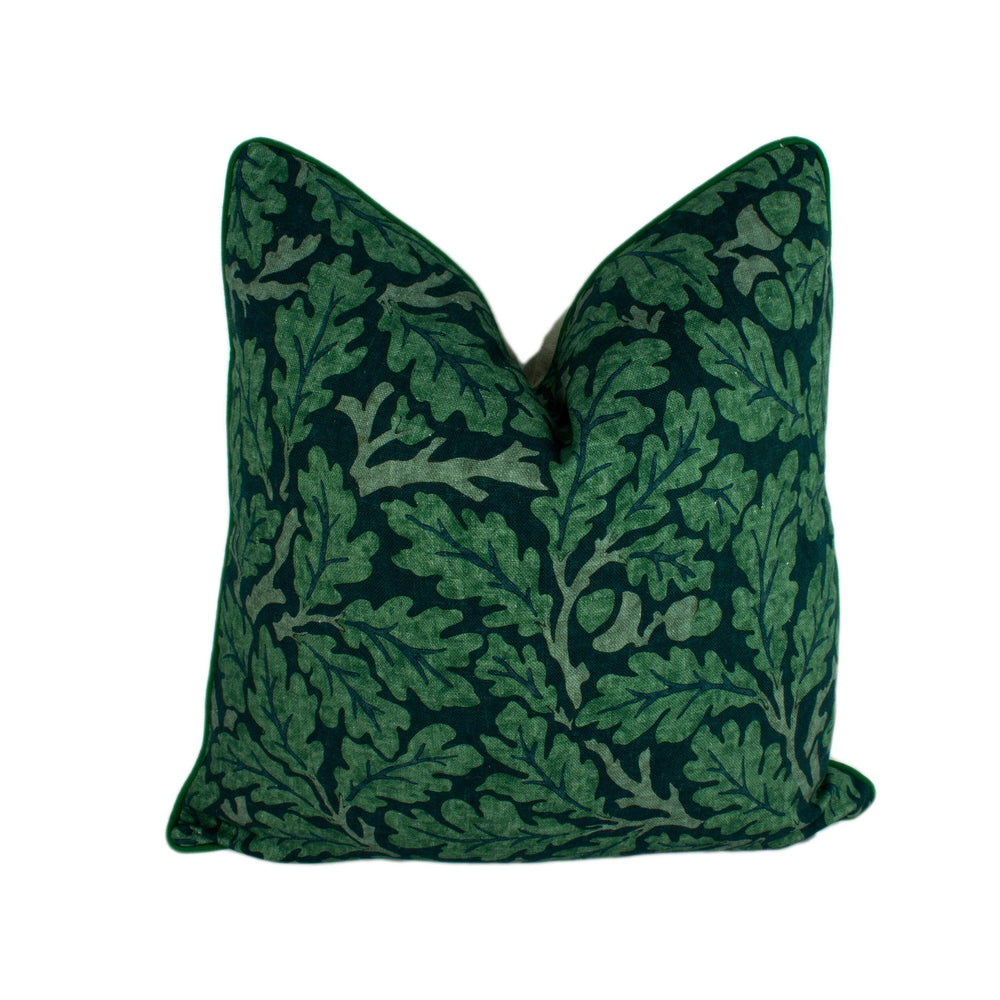 William Morris - Oak - Teal / Slate - Cushion Cover Throw Pillow Designer Home Decor.