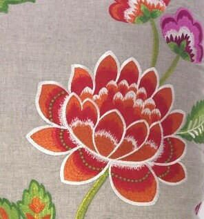 Manuel Canovas - Carla - Rose Indien - Embroidered Floral Designer Cushion Cover - Handmade Throw Pillow - Designer Home Decor.