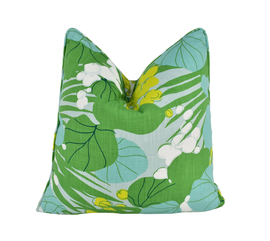 Schumacher - Sea Grapes - Palm - Modern Classic Tropical Designer Cushion Cover - Handmade Throw Pillow - Luxury Home Decor.