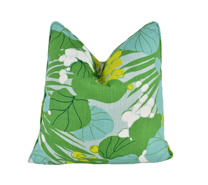 Schumacher - Sea Grapes - Palm - Modern Classic Tropical Designer Cushion Cover - Handmade Throw Pillow - Luxury Home Decor.