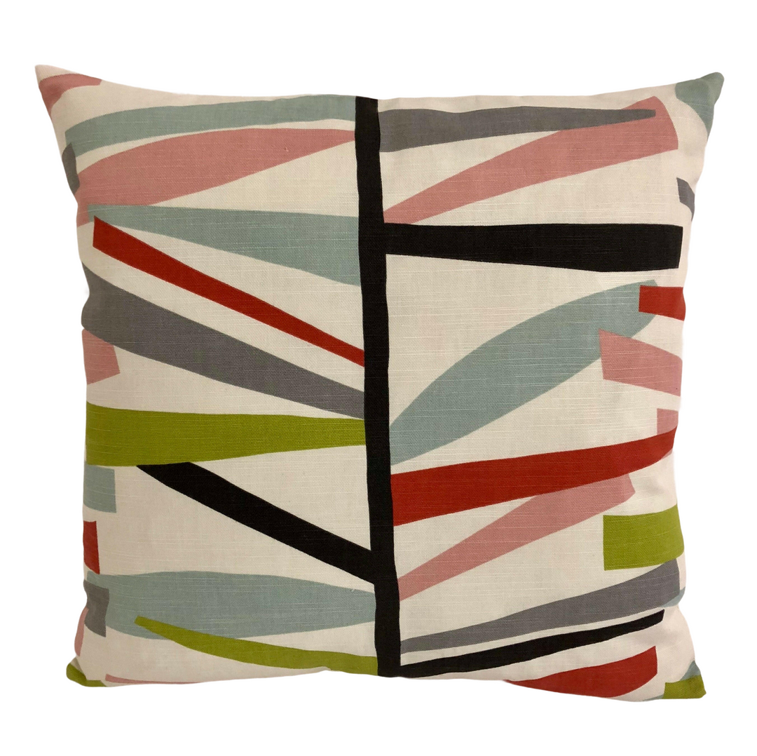 Scion - Tetra - Spice / Rose / Graphite - Abstract Graphic Tree Cushion Cover - Handmade Throw Pillow Designer Home Decor.