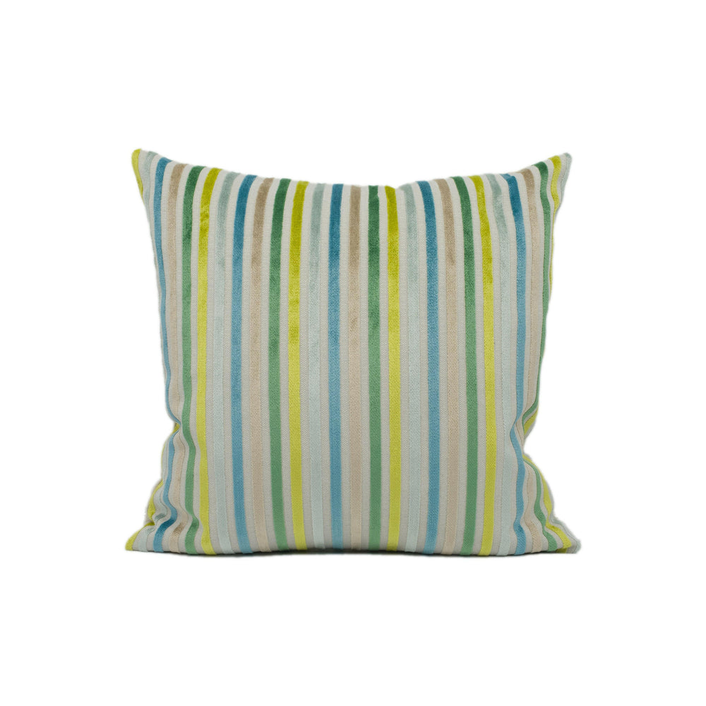 Modern Funky Fun Bright Striped Velvet Cushion Cover - Handmade Throw Pillow - Designer Home Décor.