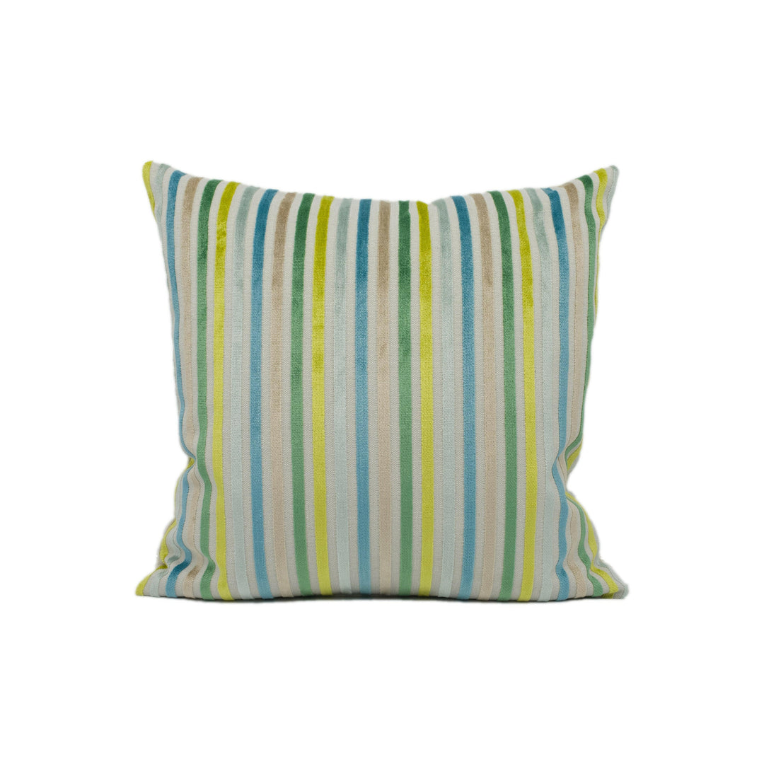 Modern Funky Fun Bright Striped Velvet Cushion Cover - Handmade Throw Pillow - Designer Home Décor.