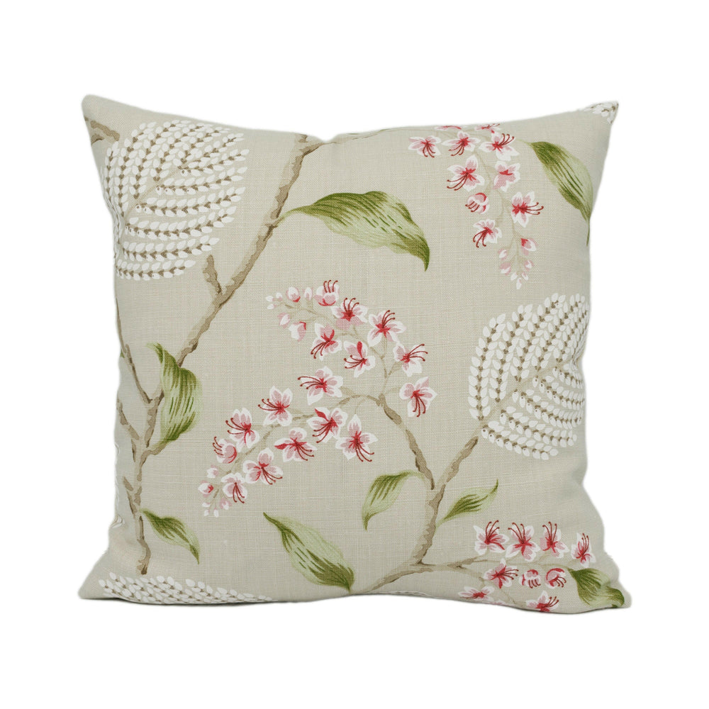 Colefax and Fowler - Atwood - Pink / Green - Modern Trailing Floral Designer Cushion Cover - Handmade Throw Pillow Luxury Home Decor.