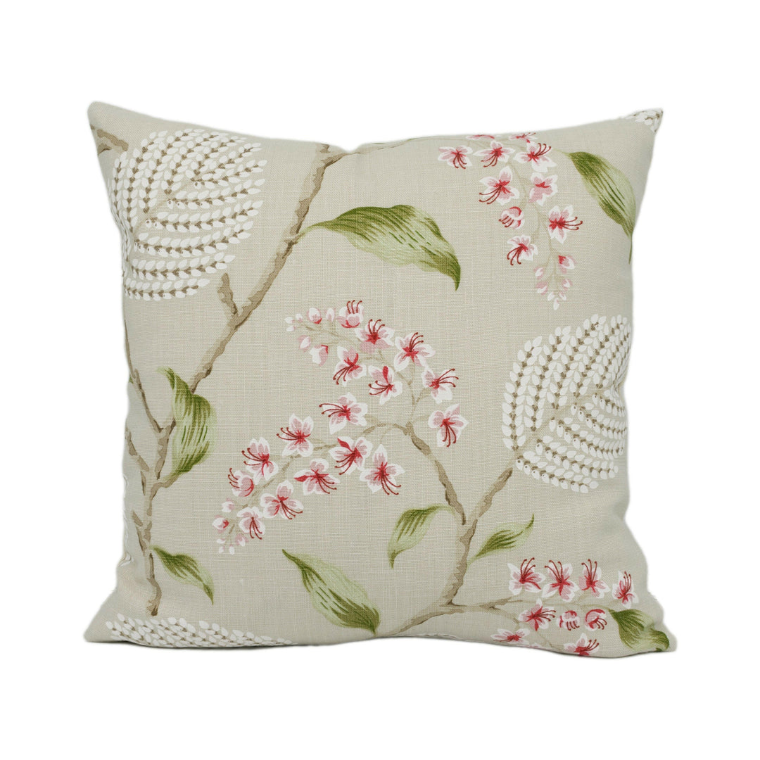 Colefax and Fowler - Atwood - Pink / Green - Modern Trailing Floral Designer Cushion Cover - Handmade Throw Pillow Luxury Home Decor.