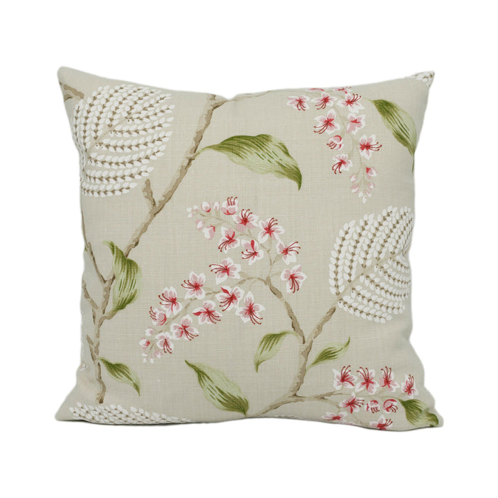 Colefax and Fowler - Atwood - Pink / Green - Modern Trailing Floral Designer Cushion Cover - Handmade Throw Pillow Luxury Home Decor.