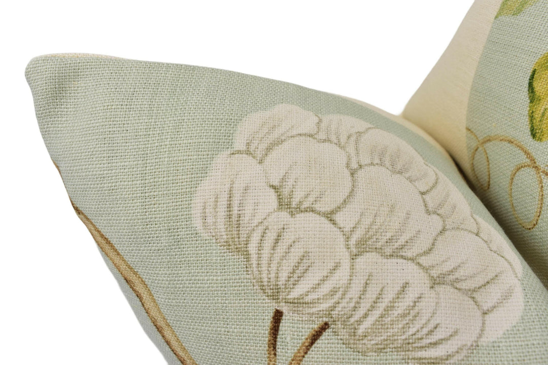 Colefax and Fowler - Snow Tree - Aqua - Classic Traditional Floral Designer Cushion Cover - Colefax Floral Pillow Cover - Custom Pillow.