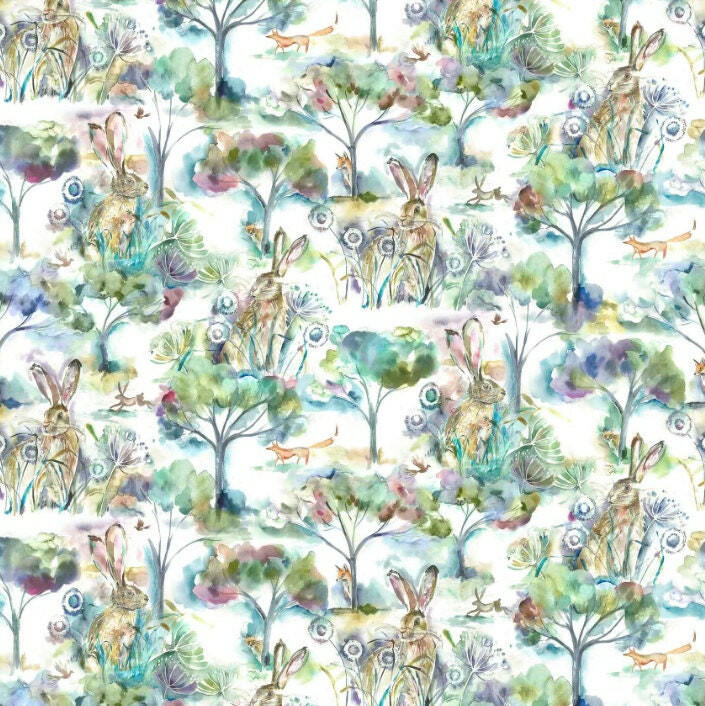 Voyage - Grassmere - Sweetpea -  Sweet Countryside Fox & Hare Cushion Cover - Handmade Throw Pillow Designer Home Decor.