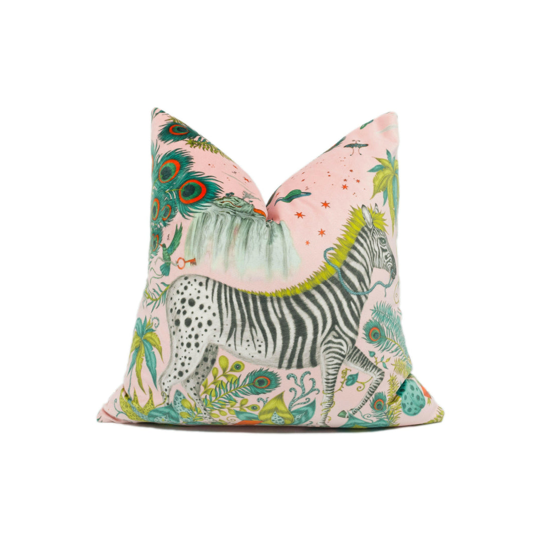 Funky Bold Maximalist Fantasy & Mythical Animal Velvet Designer Cushion Cover - Luxury Throw Pillow - Handmade Home Decor Lost World.
