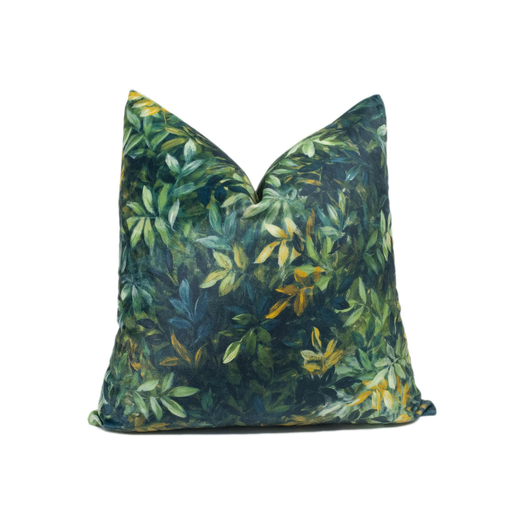 Clarke and Clarke - Congo - Forest Velvet - Dramatic Tropical Rainforest Designer Cushion Cover - Luxury Throw Pillow - Handmade Home Décor.