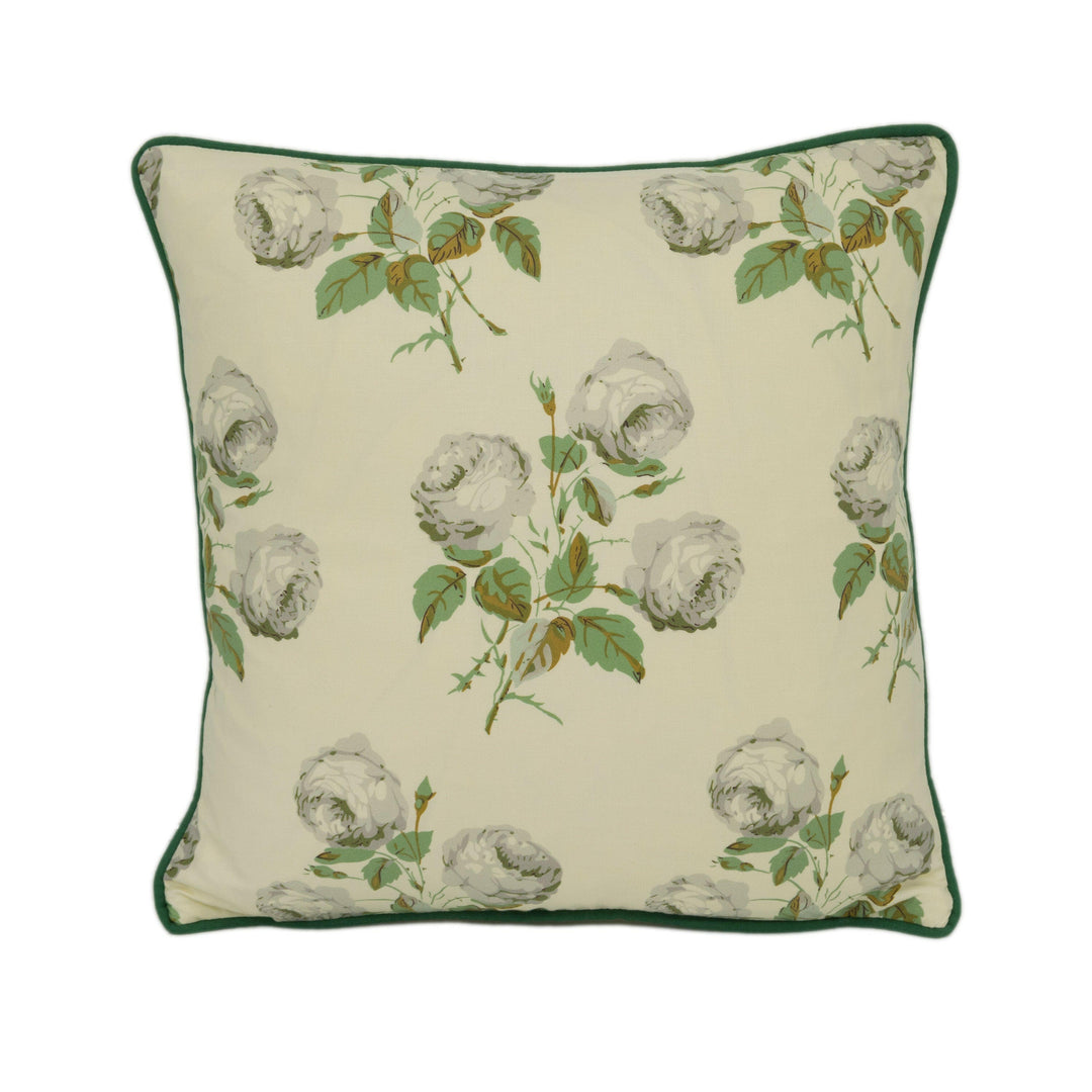 Colefax and Fowler - Bowood - Green / Grey Chintz - Classic Iconic Floral Designer Cushion Cover - Handmade Throw Pillow Luxury Home Decor.
