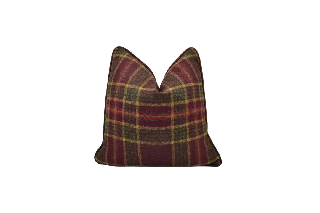 Abraham Moon - Ingleton - Tourmaline -  100% Wool Cushion Cover - Designer Plaid Pillow Cover - Handmade Custom Abraham Moon Pillowmade.