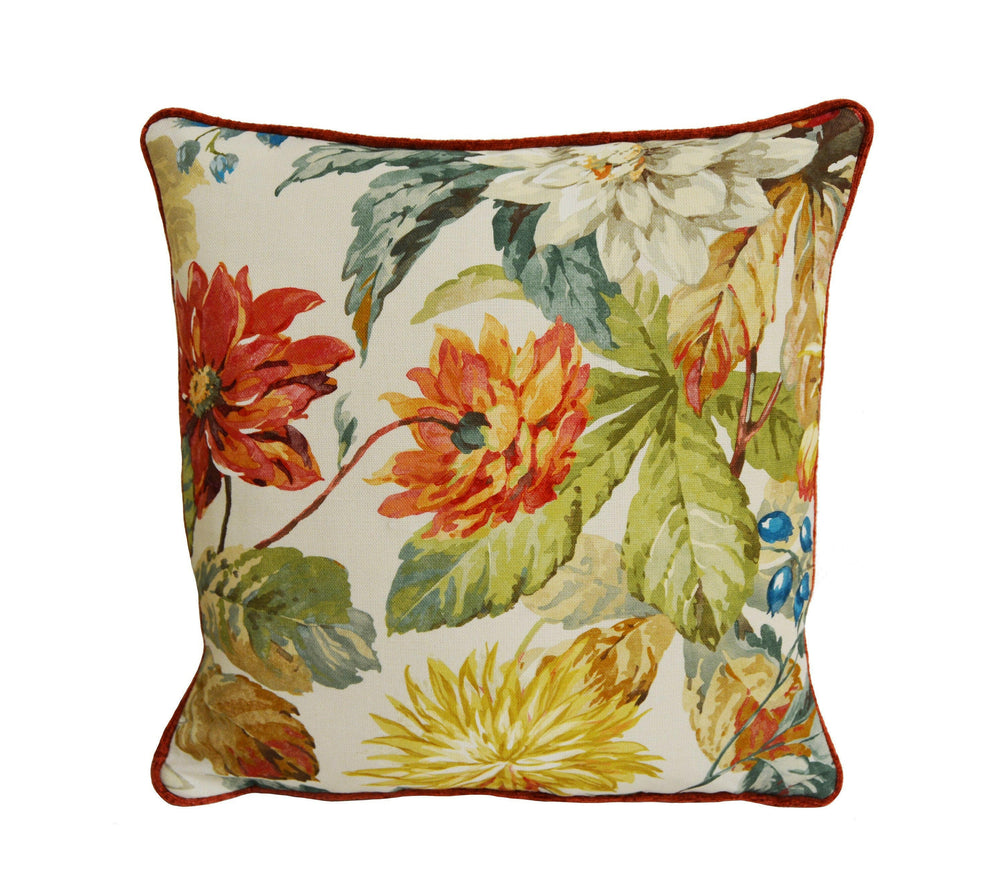 Sanderson - Dahlia & Rosehip - Briarwood / Russet - Cushion Cover Throw Pillow Designer Home Decor.