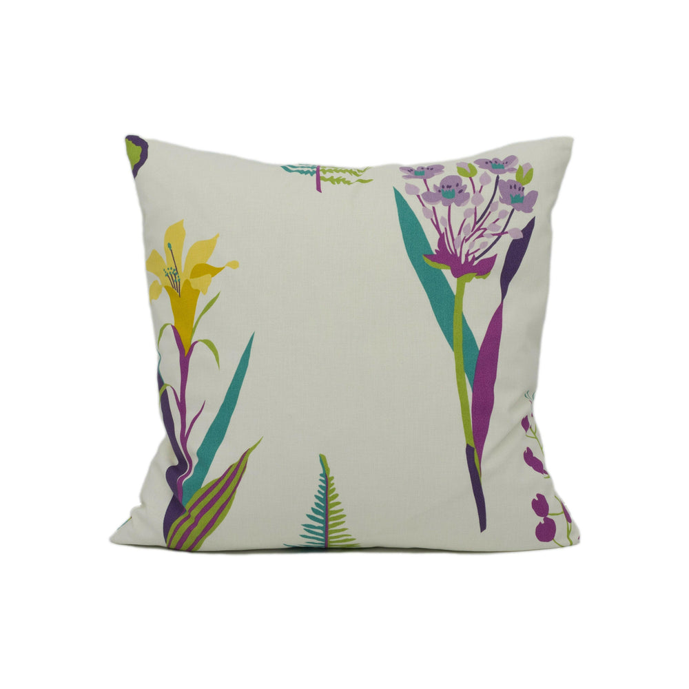 Sanderson - Floral Bazaar - Fig / Multi - Bright Minimalist Floral Cushion Cover - Handmade Throw Pillow - Designer Home Décor.