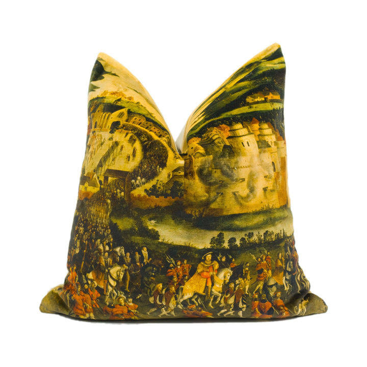 The Royal Collection - Cloth of Gold - Peridot - English Historical Henry VIII Cushion Cover - Handmade Throw Pillow - Designer Home Décor.