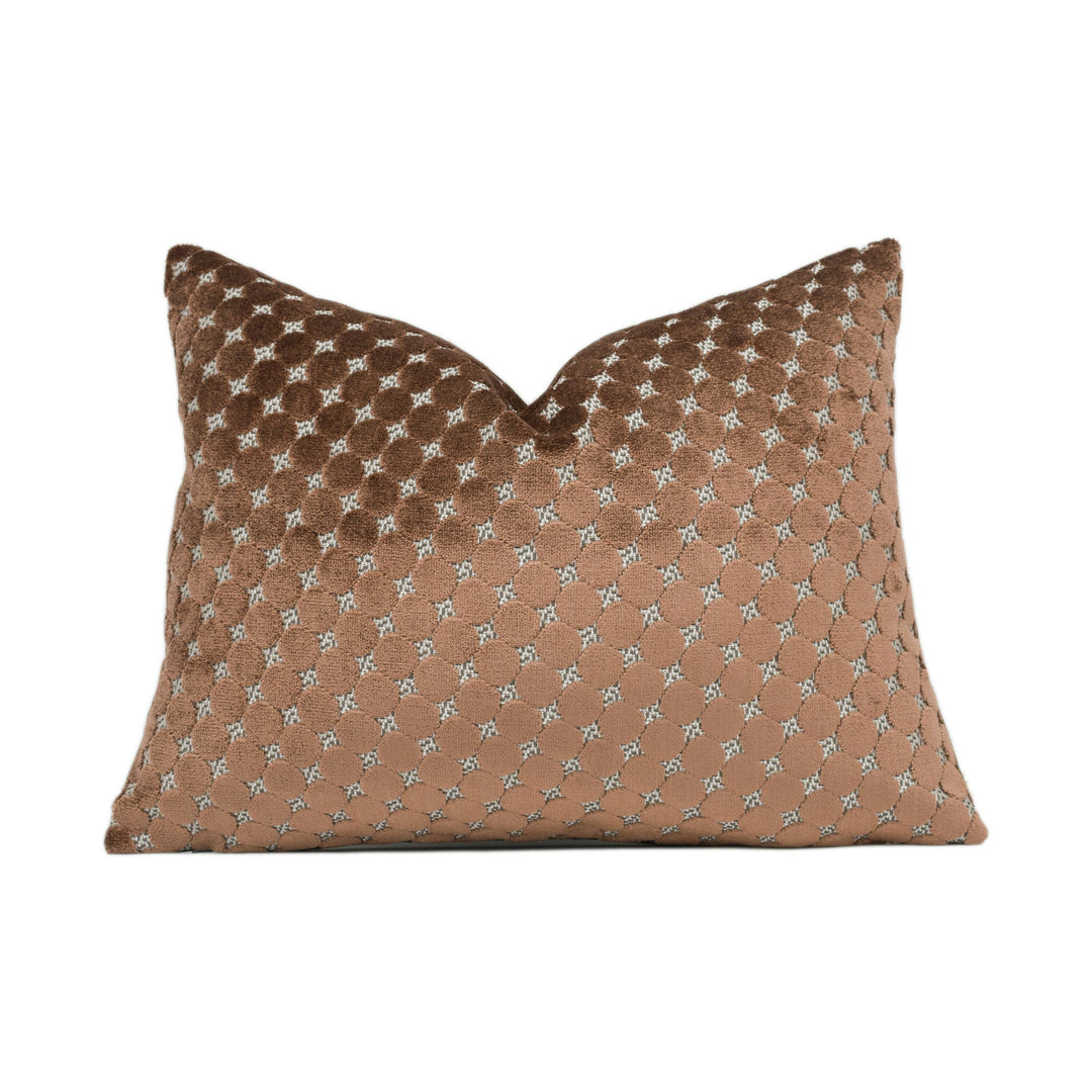 Casamance - Pilea - Bois De Rose - Chinese Money Plant Graphic Heavyweight Designer Velvet Cushion Cover - Luxury Throw Pillow - Handmade.