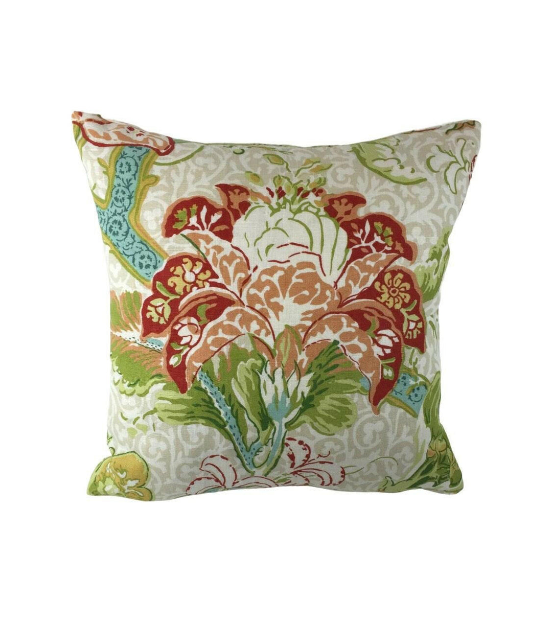 Schumacher - Ariella Jacobean - Ecru - Stunning Traditional Floral Classic Designer Cushion Cover - Handmade Throw Pillow Luxury Home Decor.