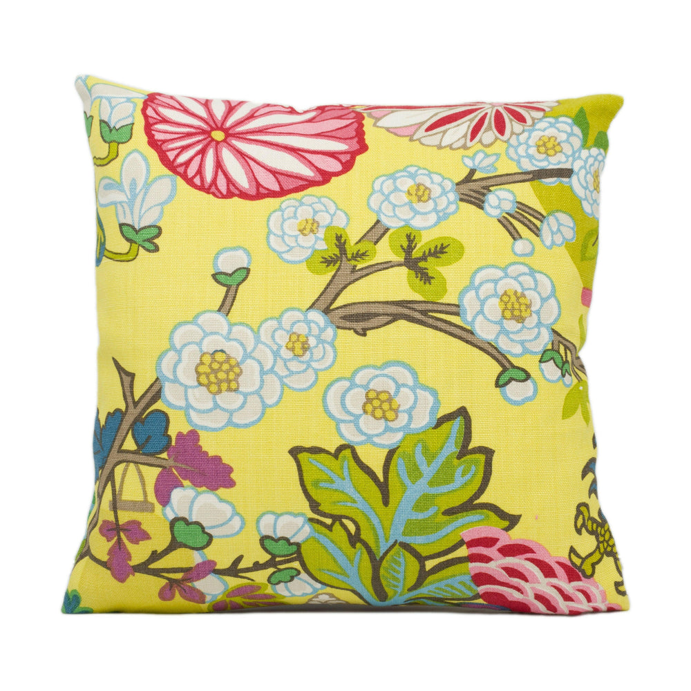 Schumacher - Chiang Mai Dragon - Yellow - Art Deco Chinoiserie Designer Cushion Cover - Handmade Throw Pillow Luxury Home Décor.