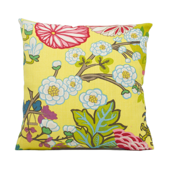 Schumacher - Chiang Mai Dragon - Yellow - Art Deco Chinoiserie Designer Cushion Cover - Handmade Throw Pillow Luxury Home Décor.