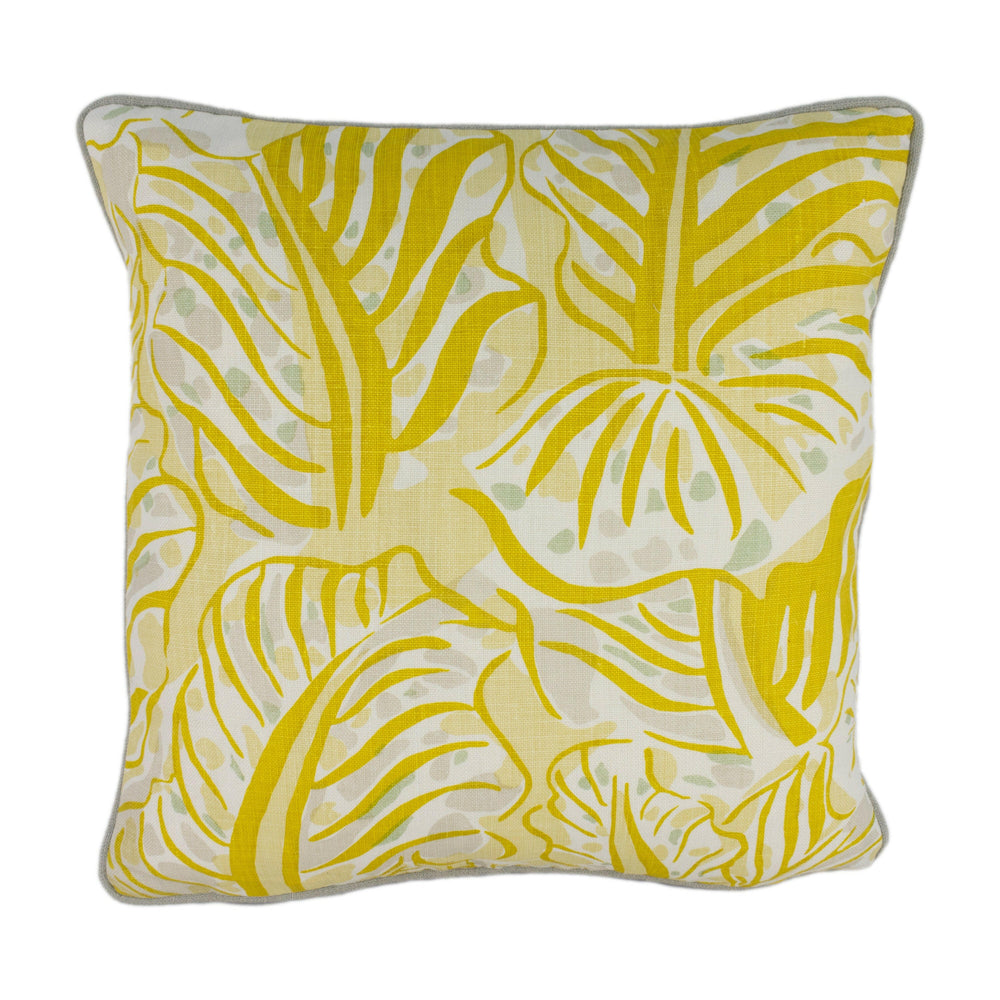 Christopher Farr x Raoul Dufy - Mille Feuilles - Lemon - Iconic Fresh Contemporary Designer Cushion Cover - Handmade Throw Pillow.