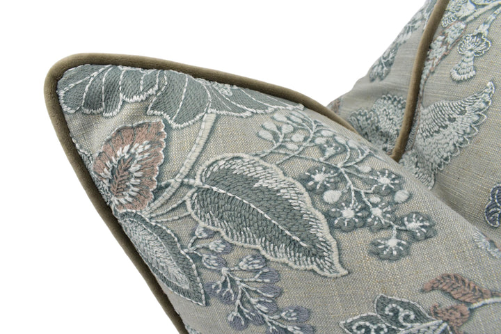 a close up of a pillow on a white background