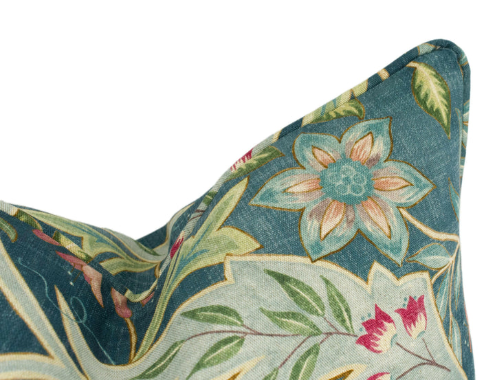 William Morris - Wilhelmina - Teal - Cushion Cover Throw Pillow Designer Home Décor.