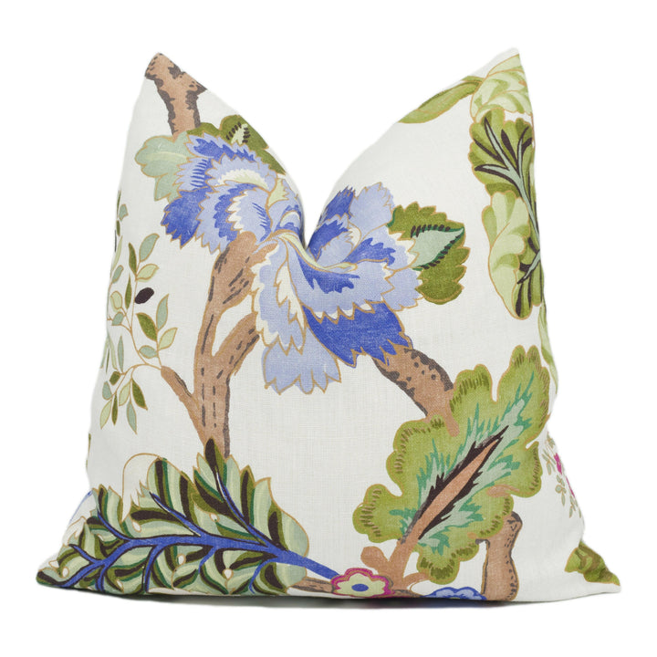 Sanderson - Fusang Tree - Peacock Blue -Stunning Tree of Life Cushion Cover - Handmade Throw Pillow - Designer Home Décor.