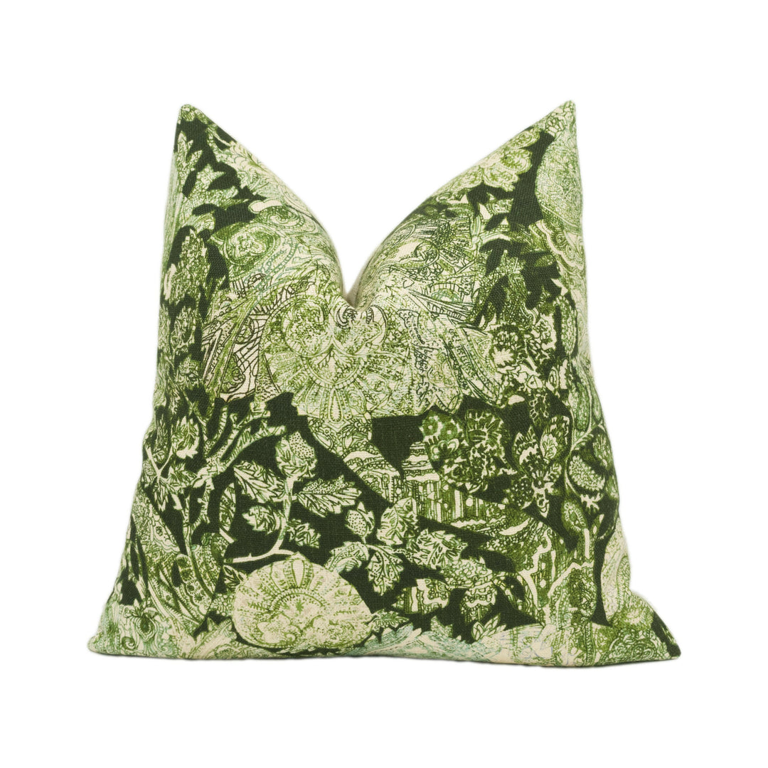 Liberty - Emerald and Rose - Bruce Green - Morris Inspired Floral Cushion Cover - Handmade Throw Pillow - Designer Home Décor.