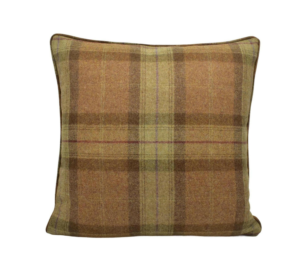 Abraham Moon - Skye - Sage -  100% Wool Cushion Cover - Designer Plaid Pillow Cover - Handmade Custom Abraham Moon Pillow - Neutral Wool.