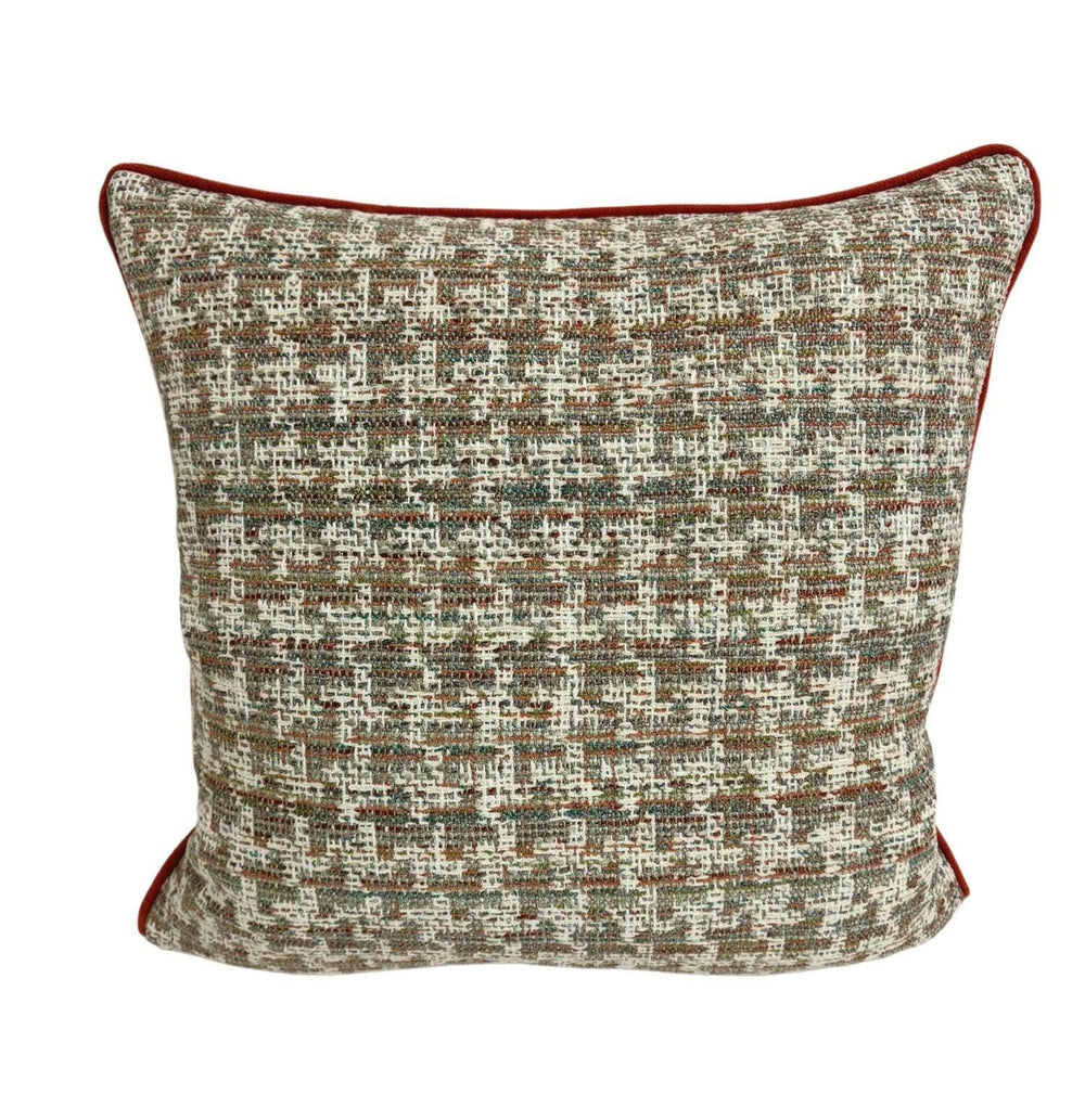 Clarke and Clarke - Yves - Autumn - Basketweave Modern Check Designer Cushion Cover - Luxury Throw Pillow - Handmade Home Decor.