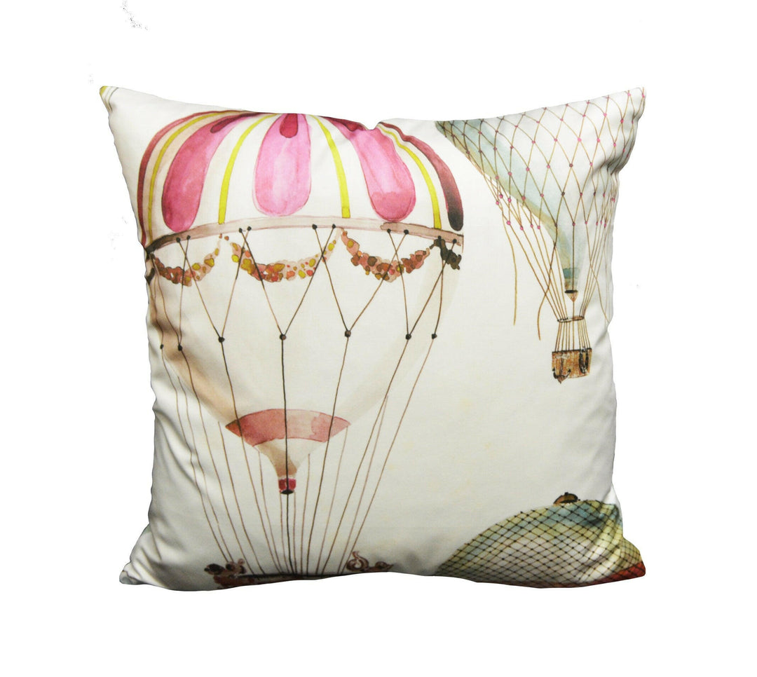 Manuel Canovas - L'Envol - Multicolore - Whimsical Hot Air Balloon Designer Cushion Cover - Handmade Throw Pillow - Designer Home Décor.