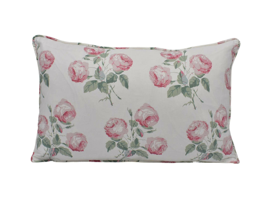 Colefax and Fowler - Bowood - Pink / Leaf Chintz - Iconic Rose Floral Designer Cushion Cover - Luxury Chintz Throw Pillow - Handmade Decor.