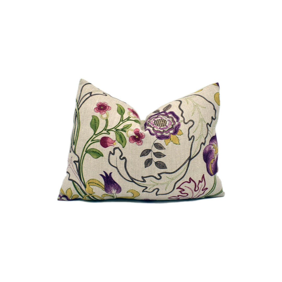 William Morris - Mary Isobel - Wine / Linen Cushion Cover Throw Pillow Designer Home Decor.