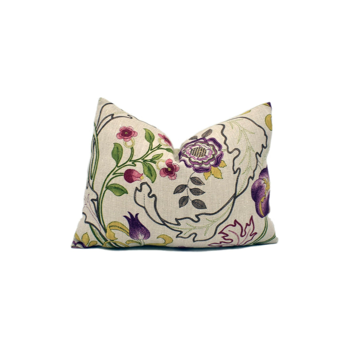 William Morris - Mary Isobel - Wine / Linen Cushion Cover Throw Pillow Designer Home Decor.