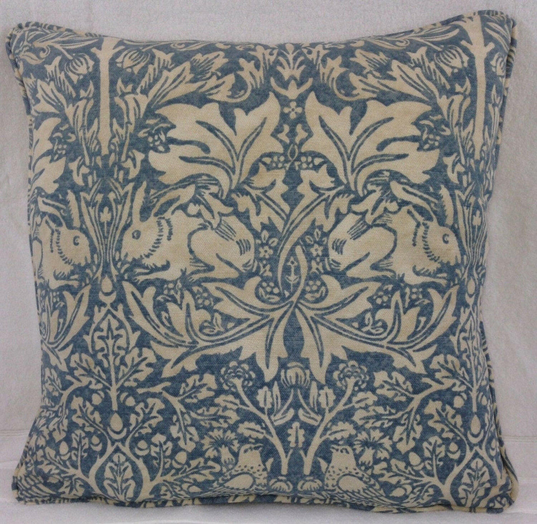 William Morris - Brer Rabbit - Slate / Vellum - Cushion Cover Throw Pillow Designer Home Decor.