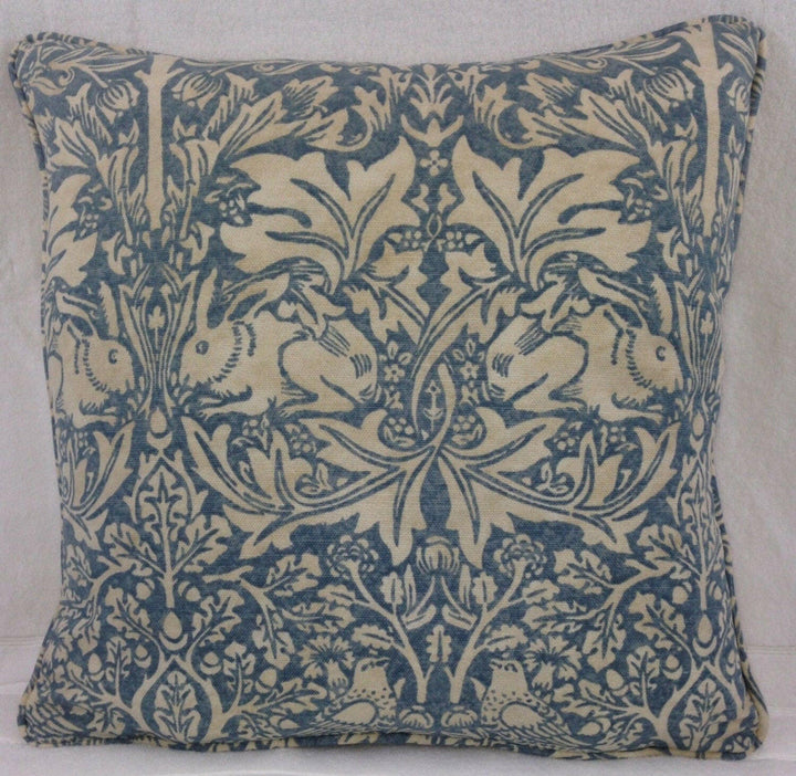 William Morris - Brer Rabbit - Slate / Vellum - Cushion Cover Throw Pillow Designer Home Decor.