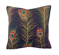 Thumbnail for a purple pillow with colorful feathers on it