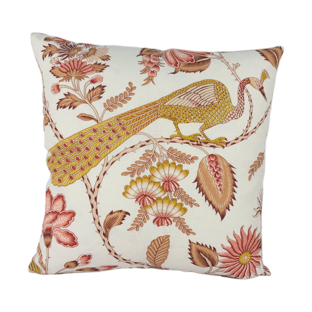 Schumacher - Campagne - Rose & Ochre - Lush Lively French Floral Designer Cushion Cover - Handmade Throw Pillow - Designer Home Decor.